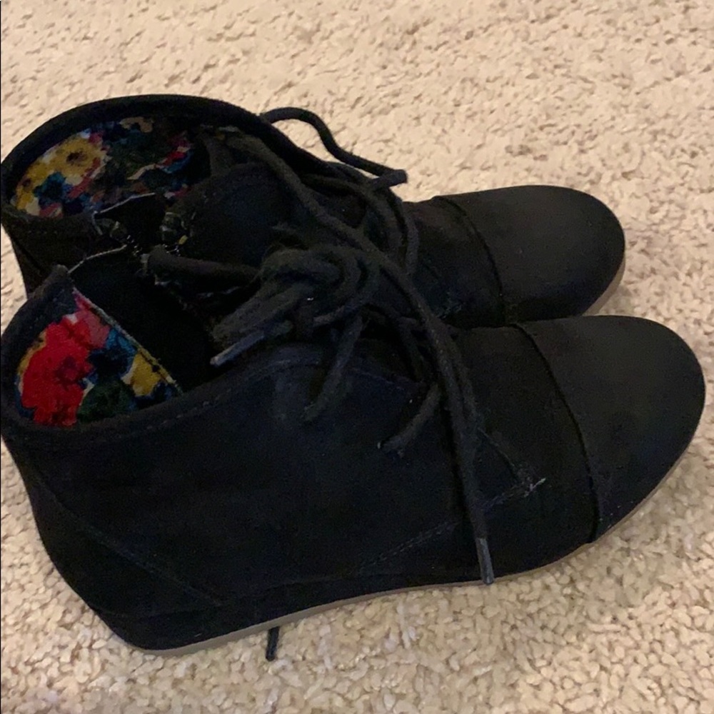 Black suede booties
